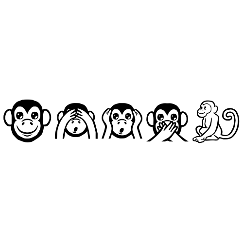 🐵🙈🙉🙊🐒 Emoji Domain black and white Symbola rendering